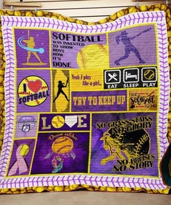 Softball Was Invented To Show Boys How It's Done Quilt Bedding Set