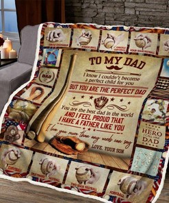 Son To Dad You Are The Best Dad In The World: Baseball Blanket from Son for Father's Day