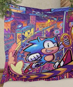 Sonic Mania Studio Zone Funny Movies Christmas Gifts Lover Quilt Blanket