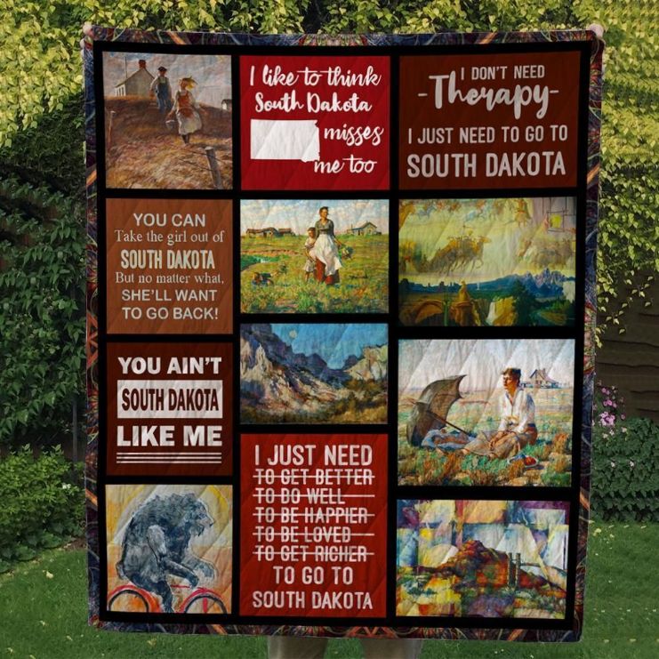South Dakota Quilt Blanket - Soft and Cozy Blanket to Represent Your State
