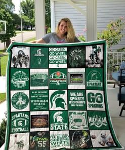Spartans Football Michigan State Spartans Ncaa Quilt Bedding Set