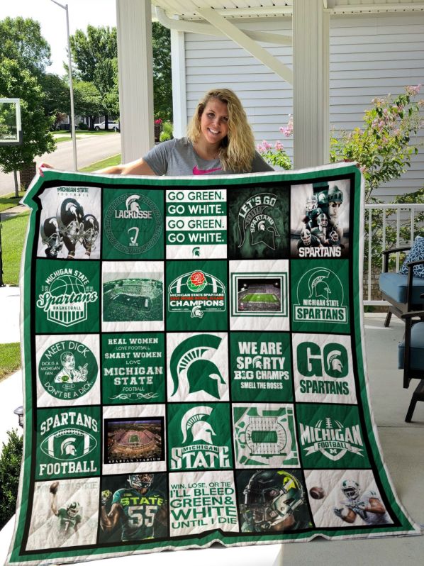 Spartans Football Michigan State Spartans Ncaa Quilt Bedding Set