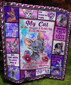 Sphynx Cat Life Is Better With A Cat Quilt Blanket - Great Quilt Bedding Set for Fans of Sphynx Cats and Cat Lovers