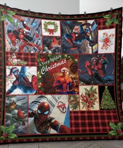 Spiderman Christmas Quilt, Spiderman Christmas Gift with Bed Set Twin