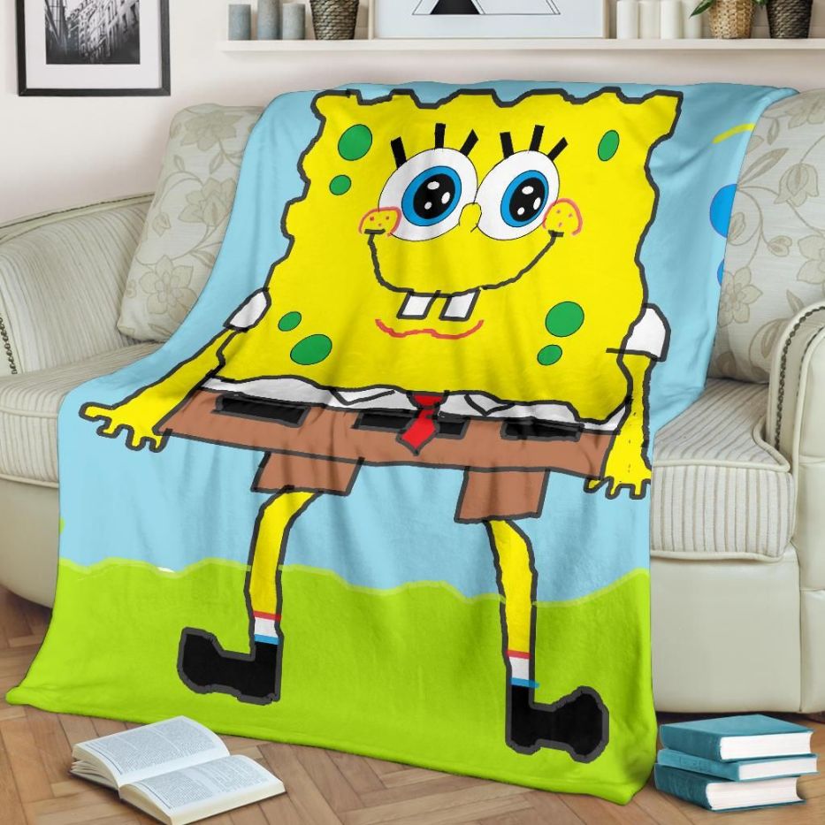 Spongebob Fleece Blanket Bed Set for Kids Gift for Fan with Quilt Blanket