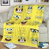 Spongebob Squarepants, Funny Spongebob Gift For Fan Comfy Sofa Throw Blanket Gift with Cute Bed Set