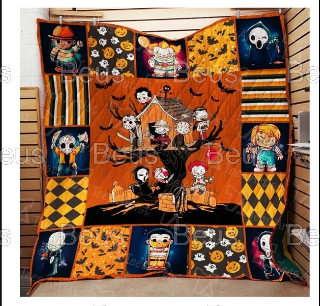 Spooky Halloween Tree Movie Fan Gift Quilt Blanket