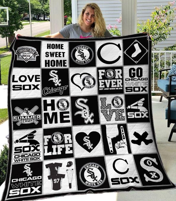 Sport Chicago White Sox: Quilt Bedding Set with Fleece Blanket for White Sox Fans