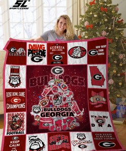 Sports Georgia Bulldogs Christmas Tree Quilt Blanket - Perfect for the Holidays