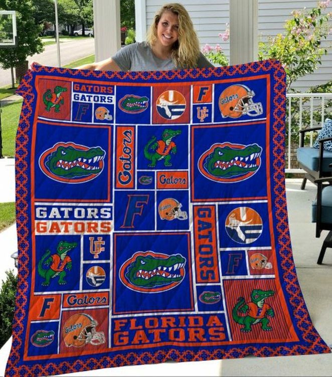 Sports Ncaa Florida Gators Loved Quilt Bedding Set with Collected Quilt Blanket