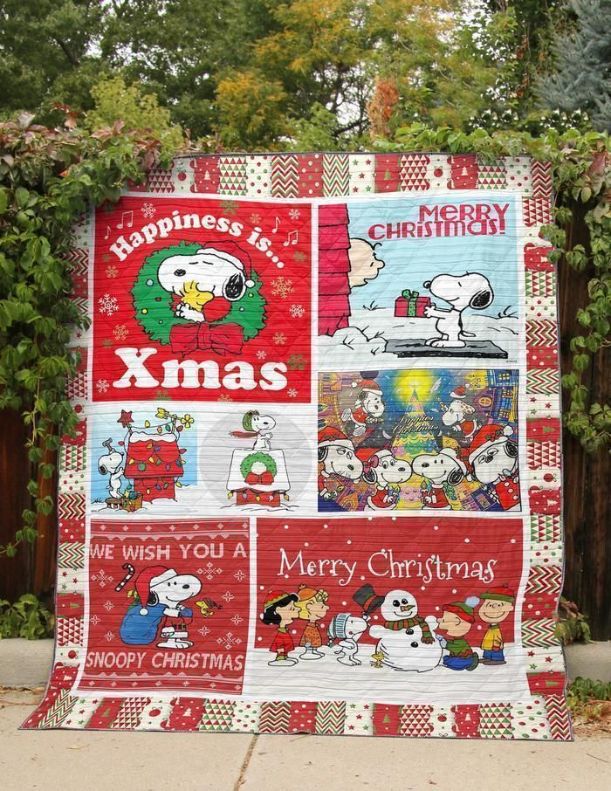 Spread Happiness with Xmas Snoopy Quilt Blanket