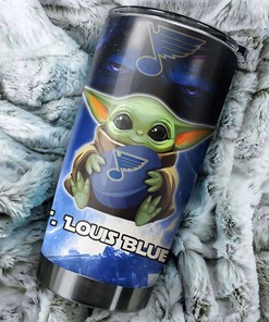 St. Louis Blues NHL Tumbler: Baby Yoda Design Tumbler for NHL Fans, Perfect for Gifting
