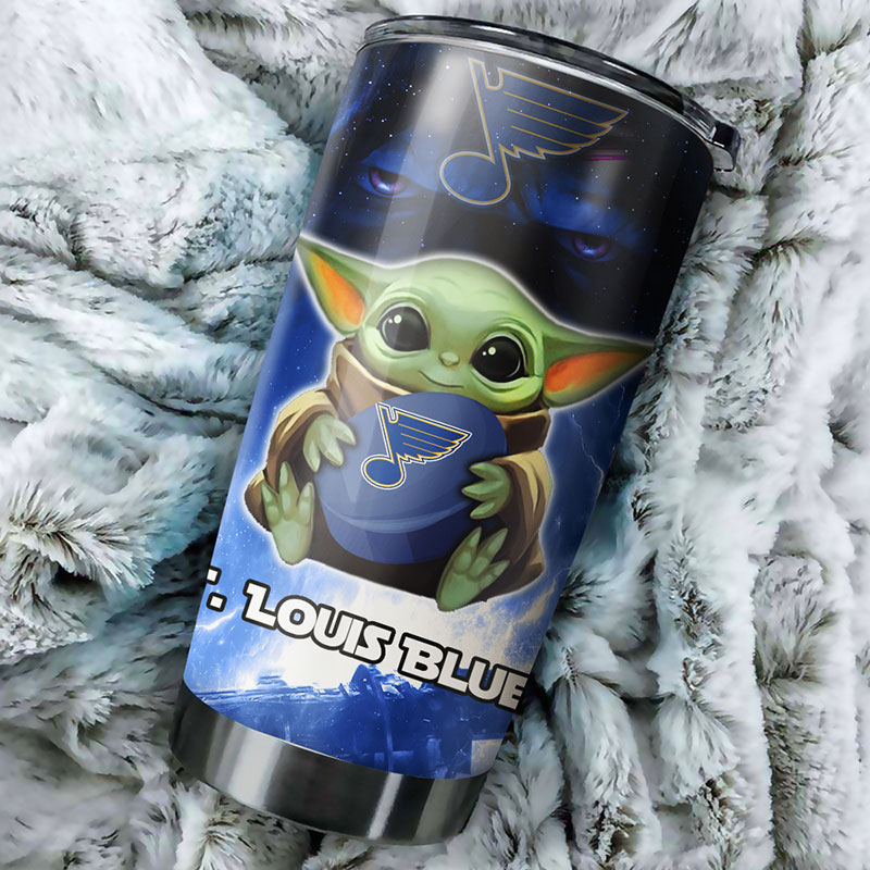 St. Louis Blues NHL Tumbler: Baby Yoda Design Tumbler for NHL Fans, Perfect for Gifting