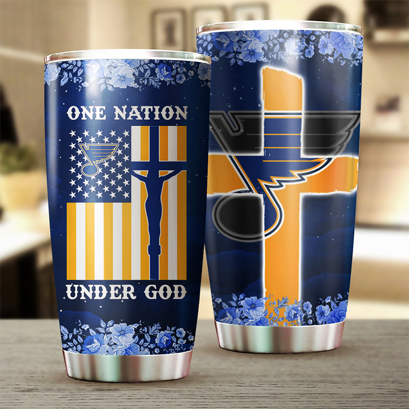 St. Louis Blues NHL Tumbler - One Nation Under God - Image 2