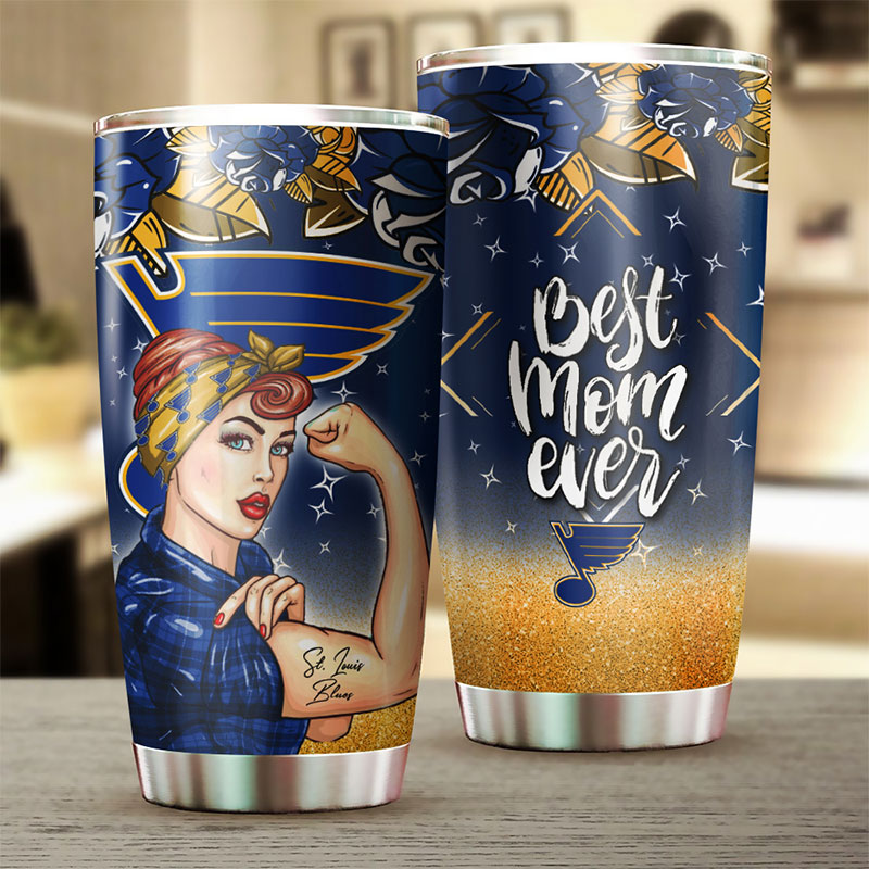 St. Louis Blues NHL Tumbler - Strong Best Mom Ever Tumbler - G Fanatics