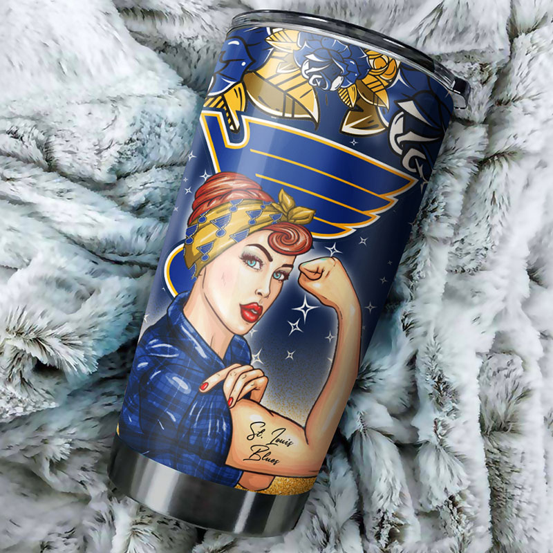 St. Louis Blues NHL Tumbler - Strong Best Mom Ever Tumbler - G Fanatics - Image 2