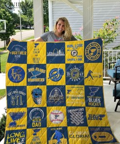 St. Louis Blues Quilt Blanket 02 for Hockey Fans
