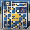 St. Louis Blues Quilt Blanket with Hockey Team Logo and Colors