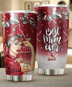 St. Louis Cardinals MLB Tumbler - Strong Best Mom Ever Personalized Gift for Baseball-loving Moms