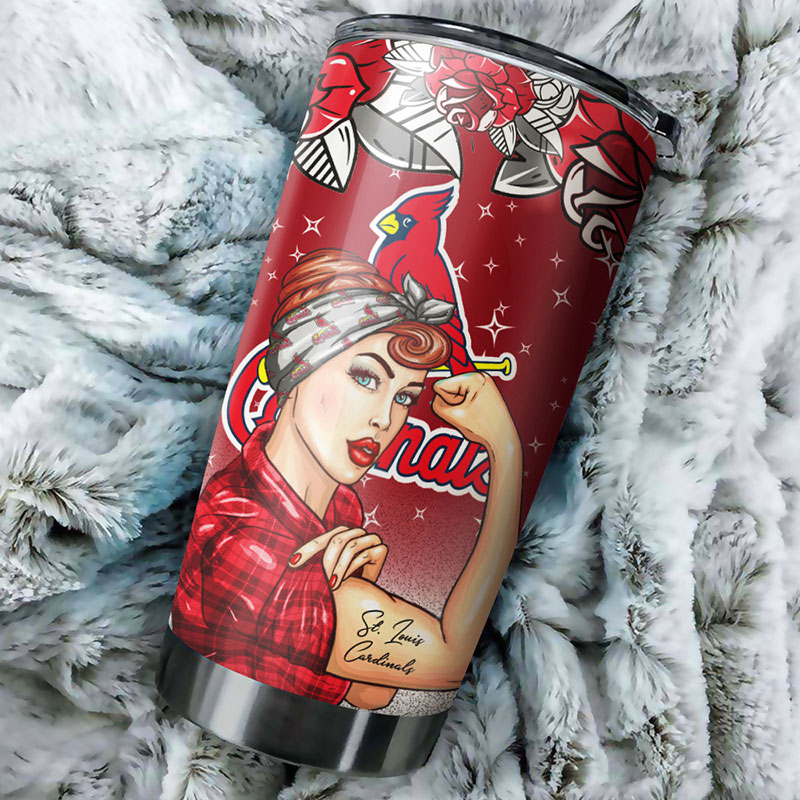 St. Louis Cardinals MLB Tumbler - Strong Best Mom Ever Personalized Gift for Baseball-loving Moms - Image 2