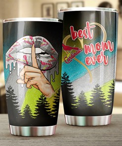 St. Louis Cardinals MLB Tumbler for Best Moms Ever with flower design and personalized MLB logo