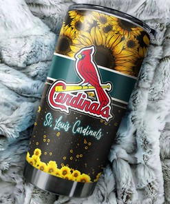 St. Louis Cardinals MLB Tumbler with Beautiful Sunflower Design