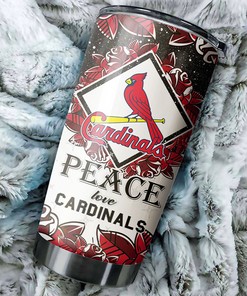 St. Louis Cardinals MLB Tumbler with Peace Love Design - Great Gift for Fans