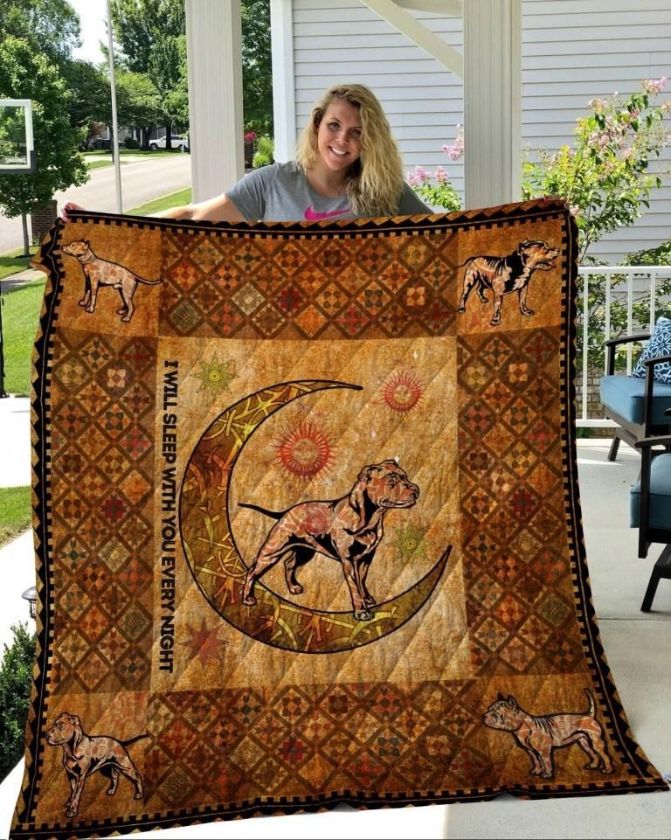 Staffordshire Bull Terrier Moon Quilt Bedding Set - Ideal for Animal Lovers