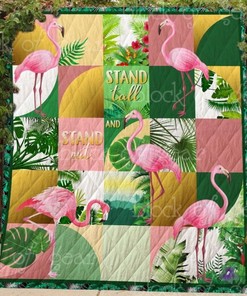 Stand Tall And Stand Out Flamingo Quilt Bedding Set