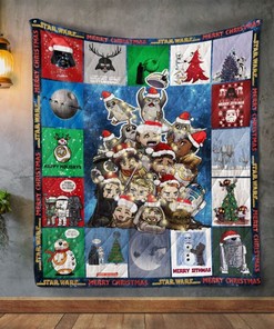 Star Wars Christmas Quilt Blanket - May The Merry Force Be With You