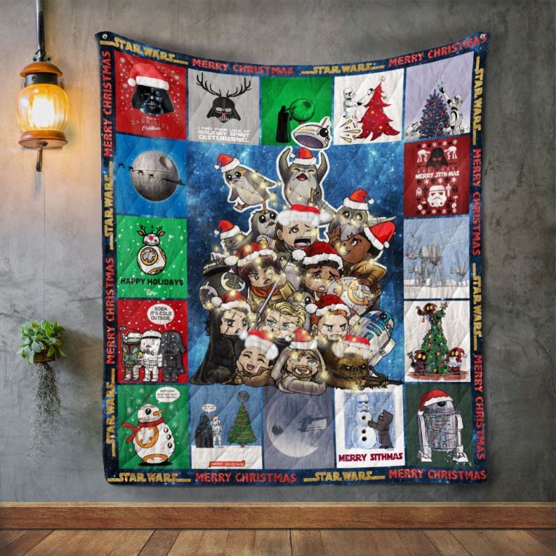 Star Wars Christmas Quilt Blanket - May The Merry Force Be With You