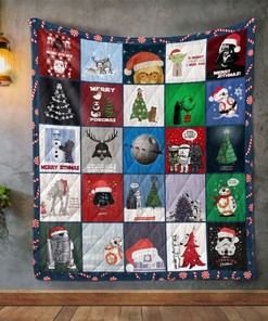 Star Wars Christmas Style 2 Quilt Blanket for Sci-Fi Fans