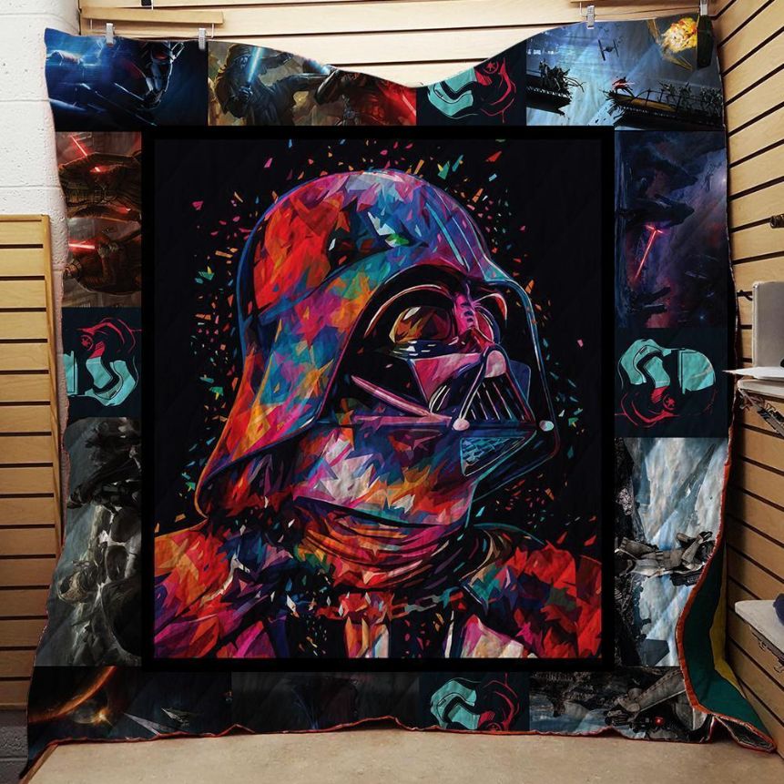Star Wars Fabric Quilt Blanket Set Featuring Darth Vader