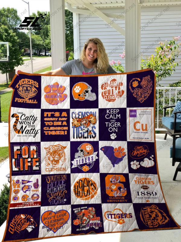 Stay Warm with Clemson Tigers Quilt Blanket 02
