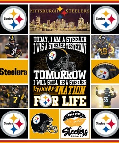 Steelers Quilt Blanket 01 with Bed Set Queen