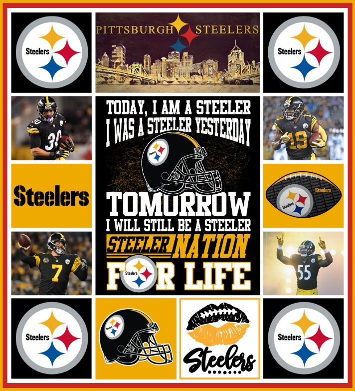 Steelers Quilt Blanket 01 with Bed Set Queen