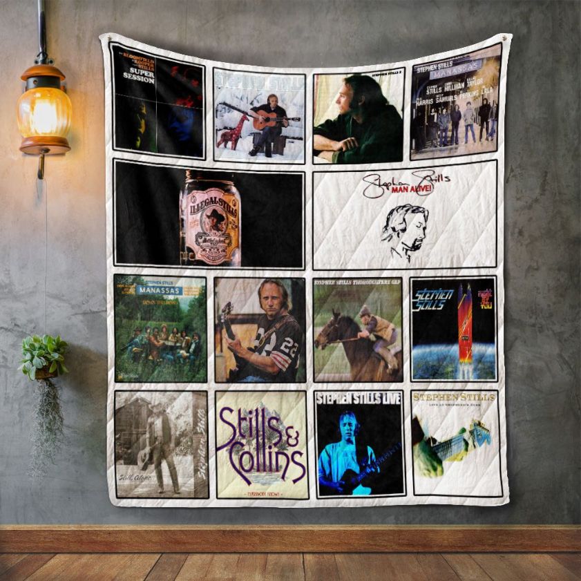 Stephen Stills Album Covers Quilt Blanket for Music Fans