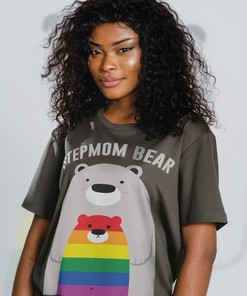 Stepmom Bear PRIDE Shirt, Unisex LGBT Rainbow Tee, Human's Rights Top, Funny Gay Pride T-Shirt