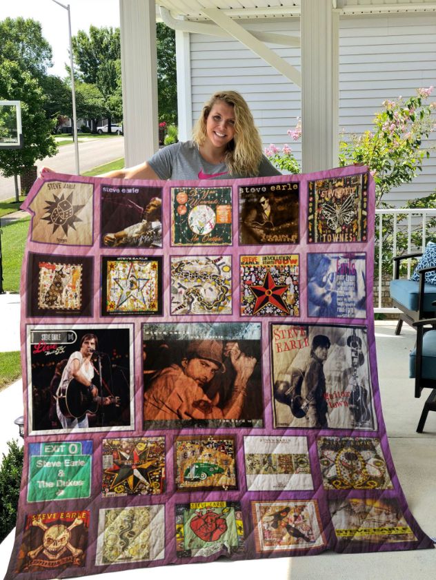 Steve Earle Albums Quilt Blanket for Country Music Fans
