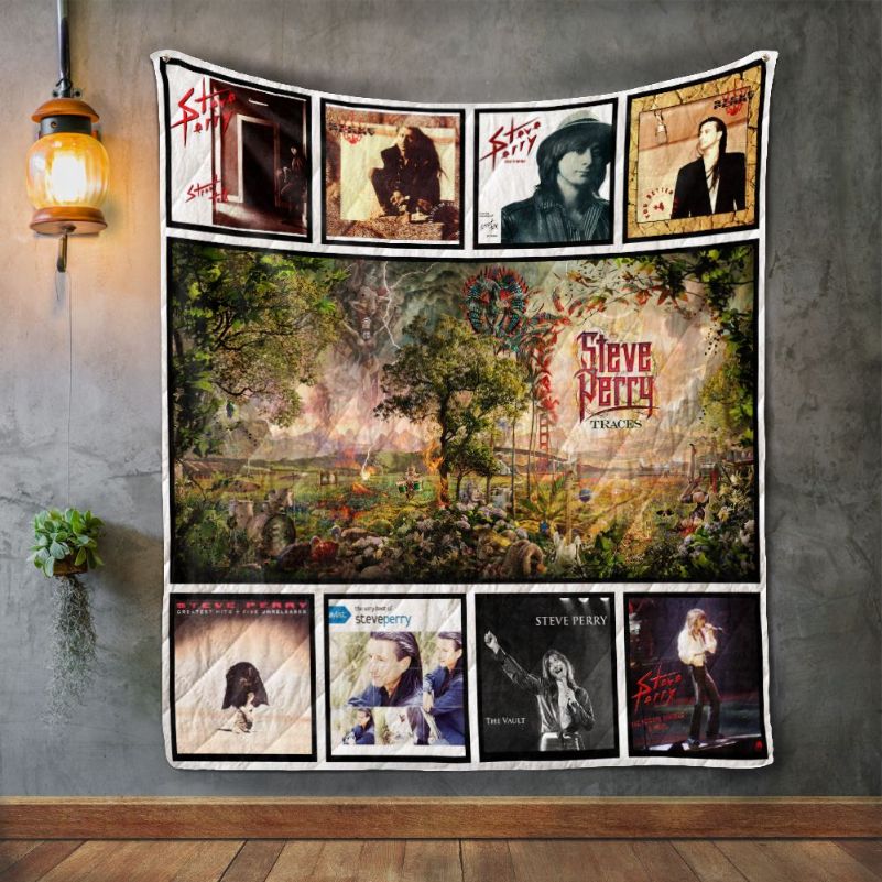 Steve Perry Album Covers Quilt Blanket for Journey Fans