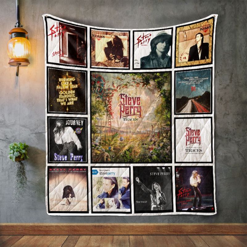 Steve Perry Style 2 Album Covers Quilt Blanket - Warm Blanket for Music Lovers
