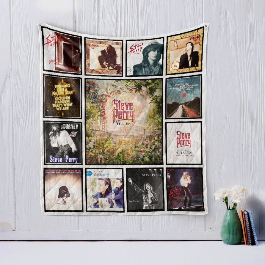 Steve Perry Style 2 Quilt Blanket - Featuring a Vintage design with the famous Rockstar
