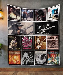 Stevie Ray Vaughan Album Covers Quilt Blanket for Blues Music Fans
