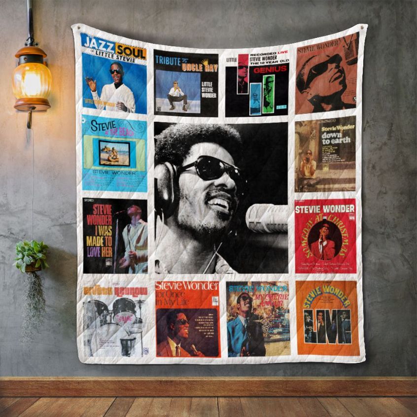 Stevie Wonder Album Covers Quilt Bedding Set for Music Lovers