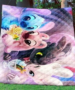 Stitch Toothless B150839 Quilt Blanket with Iconic Design and Comfortable Material