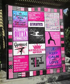 Straight Outta Gymnastic with this gymnastics queen Quilt Bedding Set