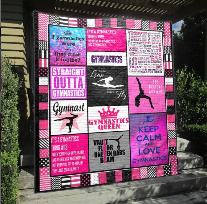 Straight Outta Gymnastic with this gymnastics queen Quilt Bedding Set
