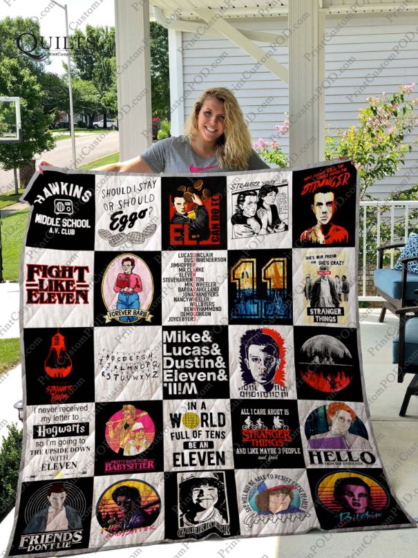 Stranger Things Collection Quilt Bedding Set with Quilt Blanket, Perfect Gifts for Fans