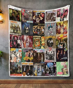 Stray Cats Album Covers Quilt Blanket - Perfect for Fans of the Iconic Rock Band