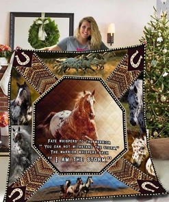 Strong Warrior Storm Horse Quilt Bed Set